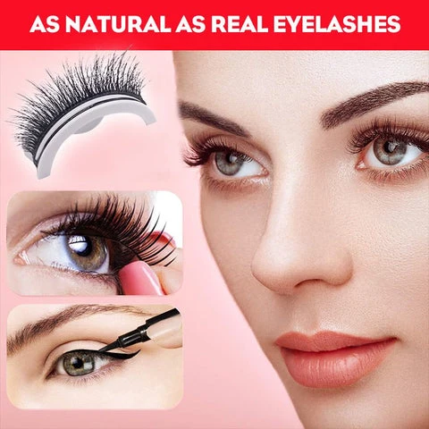 Natural-looking self-adhesive eyelashes on the eyes