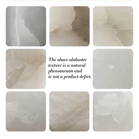Kaia alabaster wall lamp shown in its available sizes