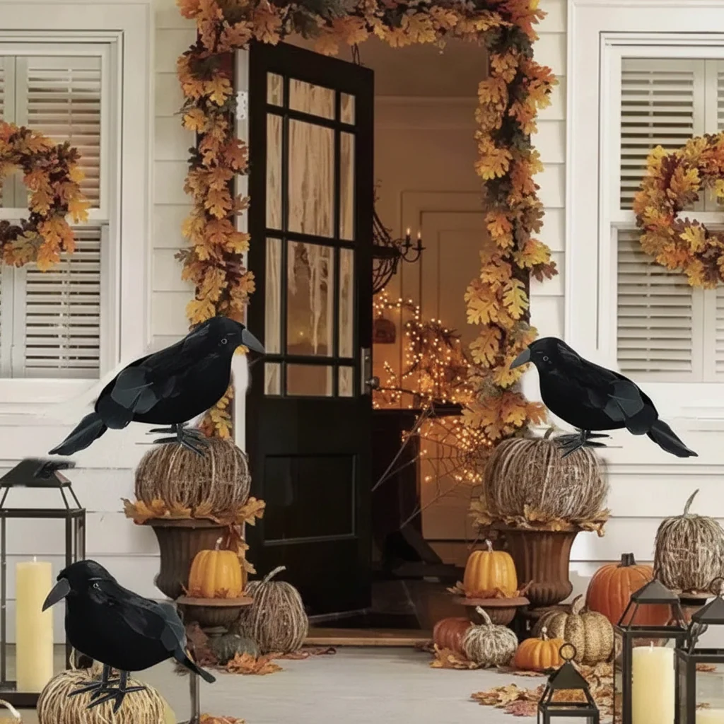 Halloween Decoration Realistic Artificial Crows - Image 2