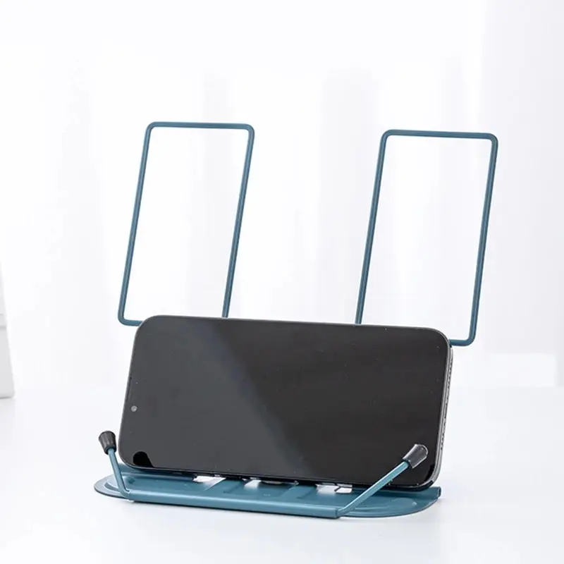 Adjustable desk book stand and portable bookrest with non-slip page clips, suitable for thick books, cookbooks, textbooks and recipes