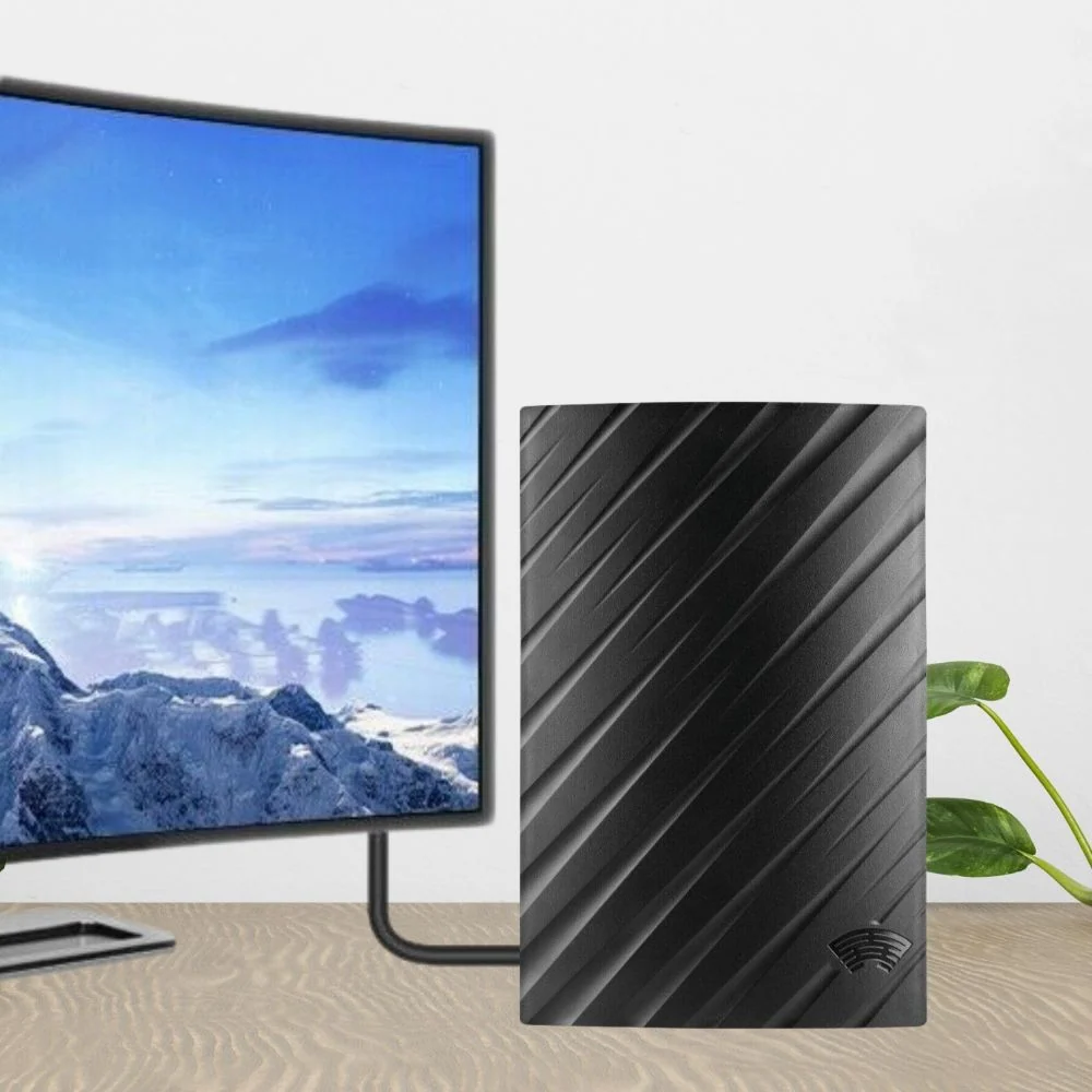 Amplified Indoor TV Antenna | 600-Mile Range, 39 dBi Gain, 75 Ω Impedance | HD & 4K Reception, 5 m Coaxial Cable Included