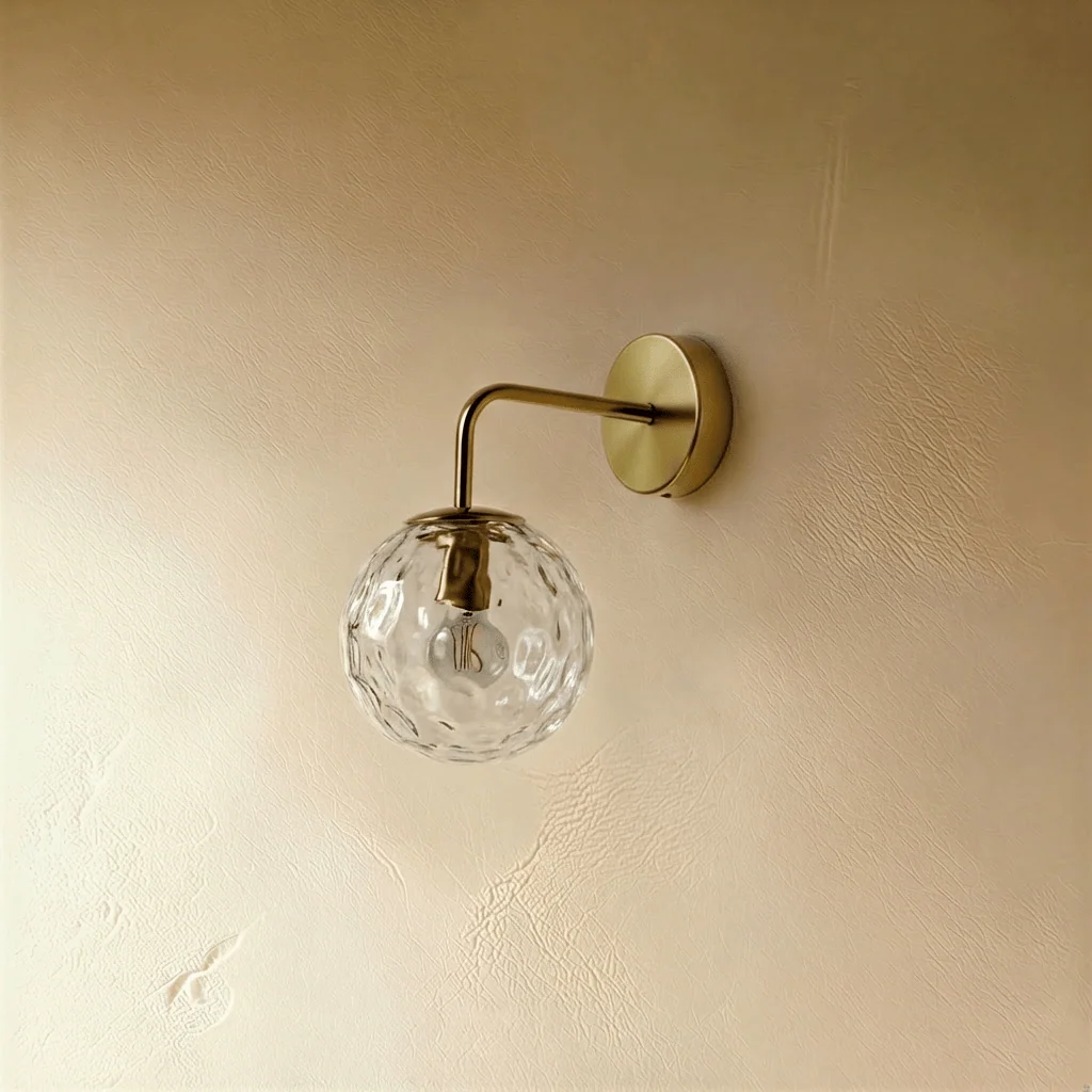 Copper Halo Wall Light With Frosted Glass Shade And Minimalist Design