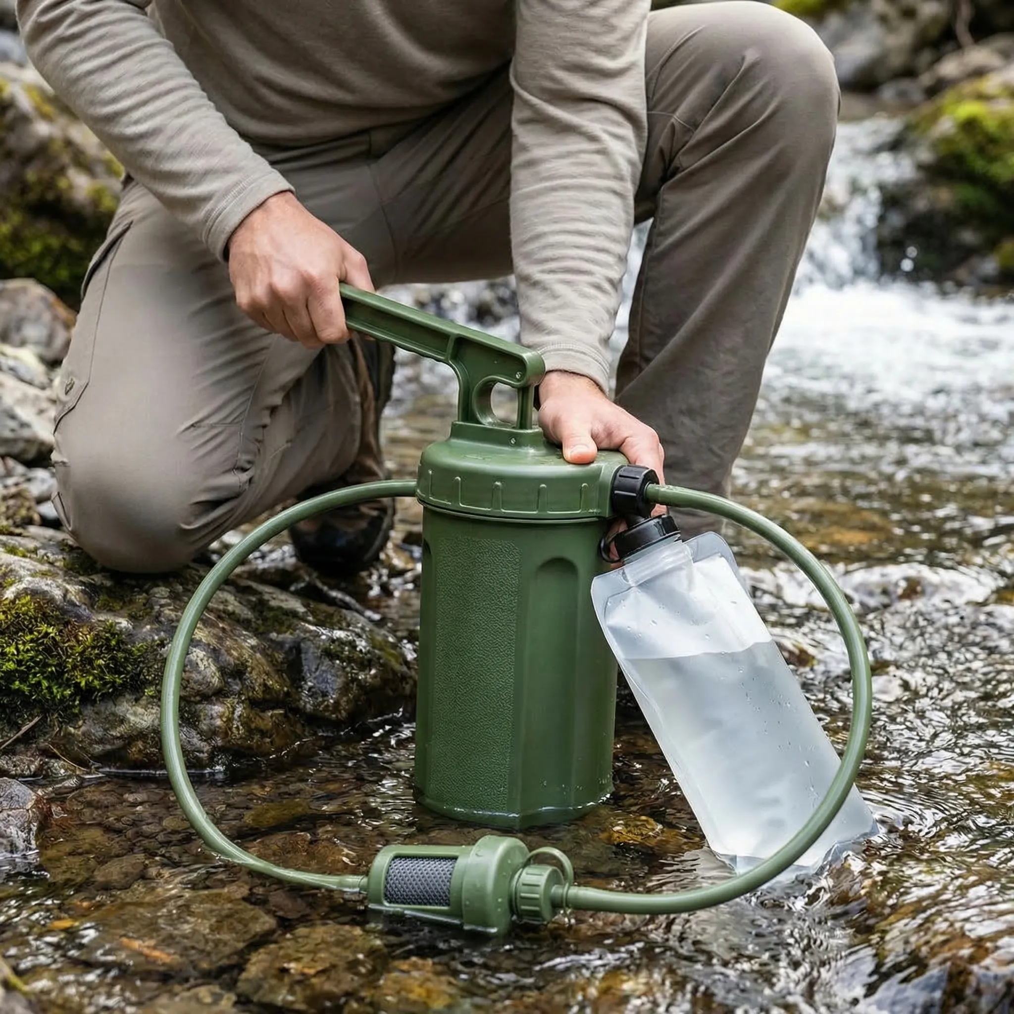 Portable Water Filter Pump for Outdoor & Emergency Preparedness