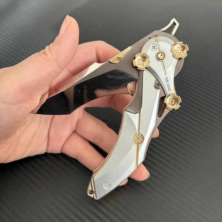 Folding Knife showing 8Cr13Mov Steel Blade