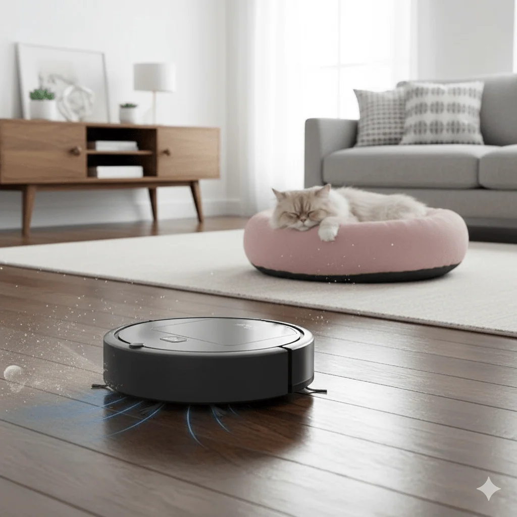Smart robot vacuum cleaner with quiet operation and HEPA filtration