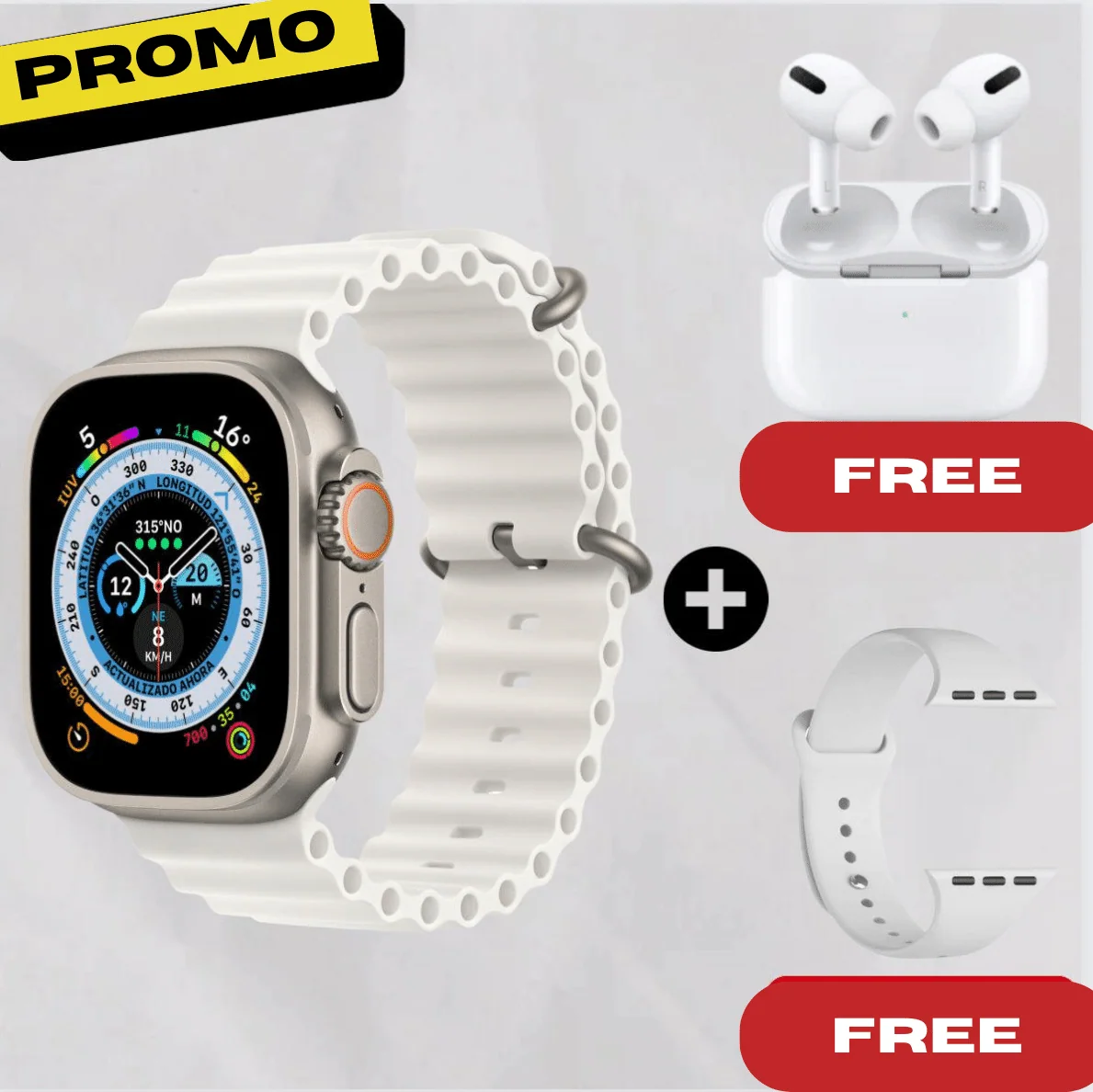 Smartwatch Calls and Sms + Free Earbuds & Bracelet | Ultrawatch™