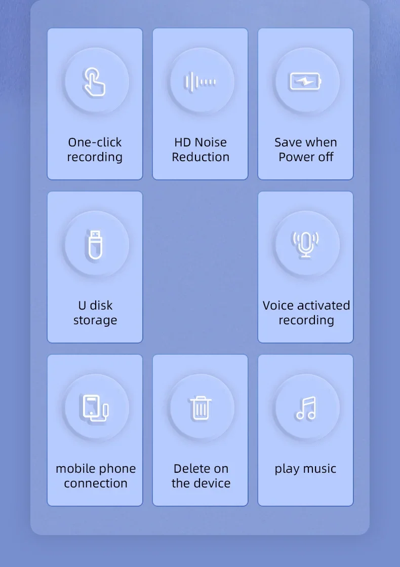 32GB Keychain Voice Recorder — Mini Digital Dictaphone, MP3 Player with Noise Reduction