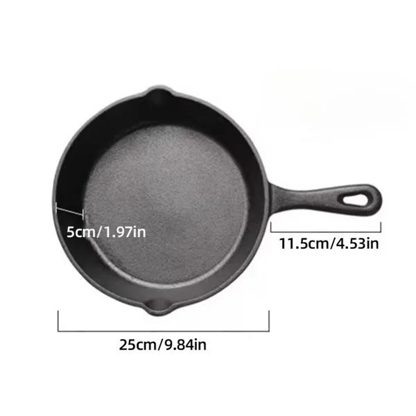 Premium cast iron skillet, a non-stick frying pan for varied indoor and outdoor cooking 5
