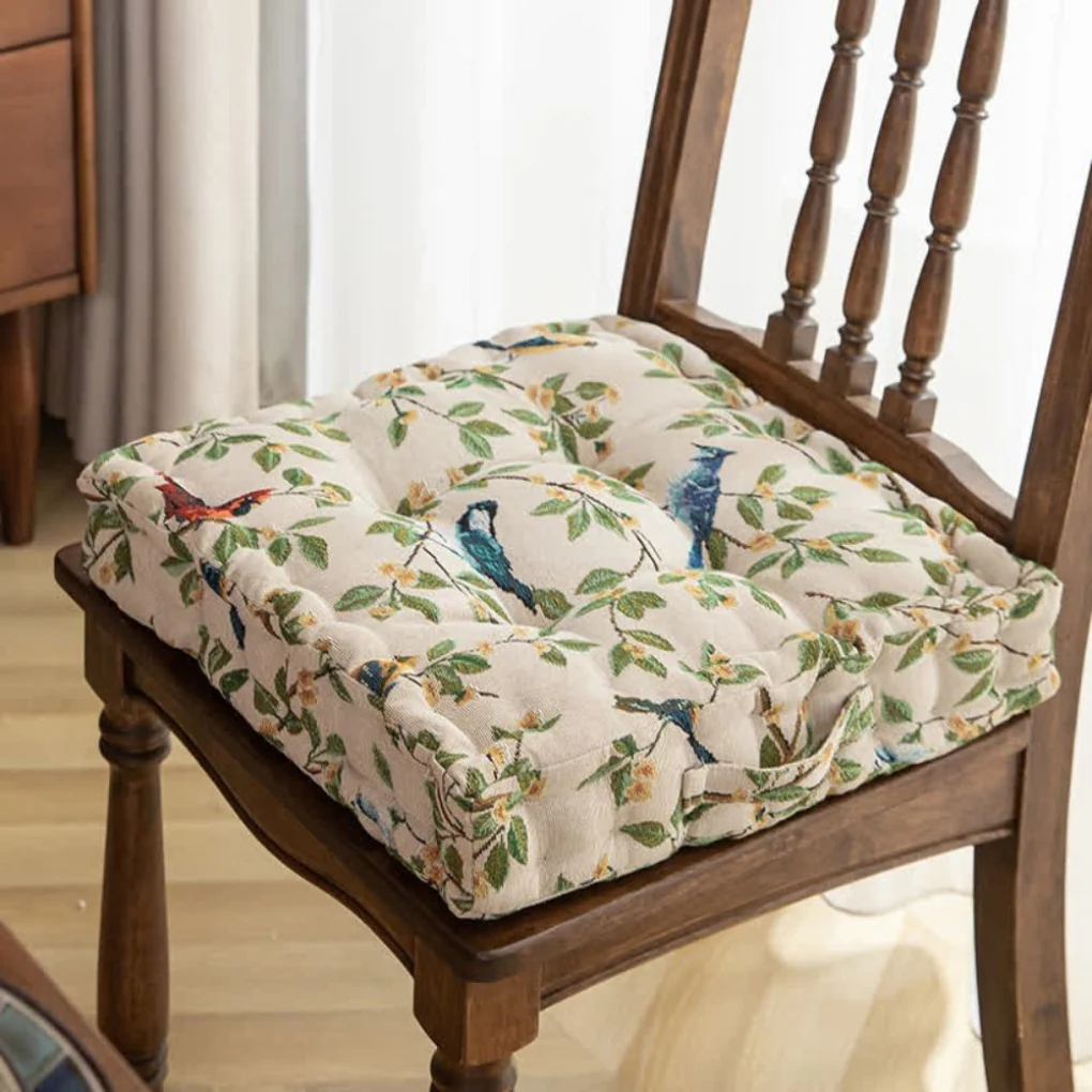 Thick Padded Seat Pad with Ties for Dining or Patio Chairs
