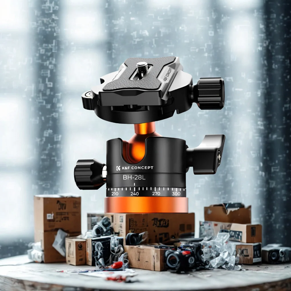 Aluminium camera tripod with detachable monopod and ball head