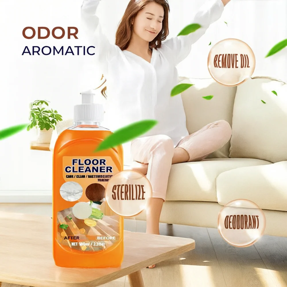 Floor Cleaner Lemon Scent Multi Surface Cleaning Liquid in use