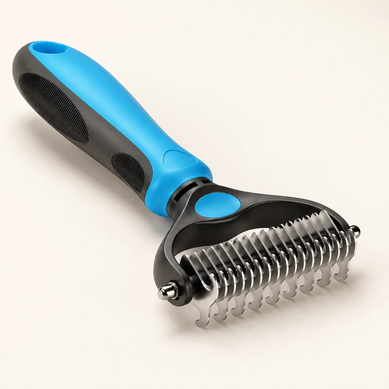 Pet Deshedding Brush - 2-in-1 Fur & Knot Remover -