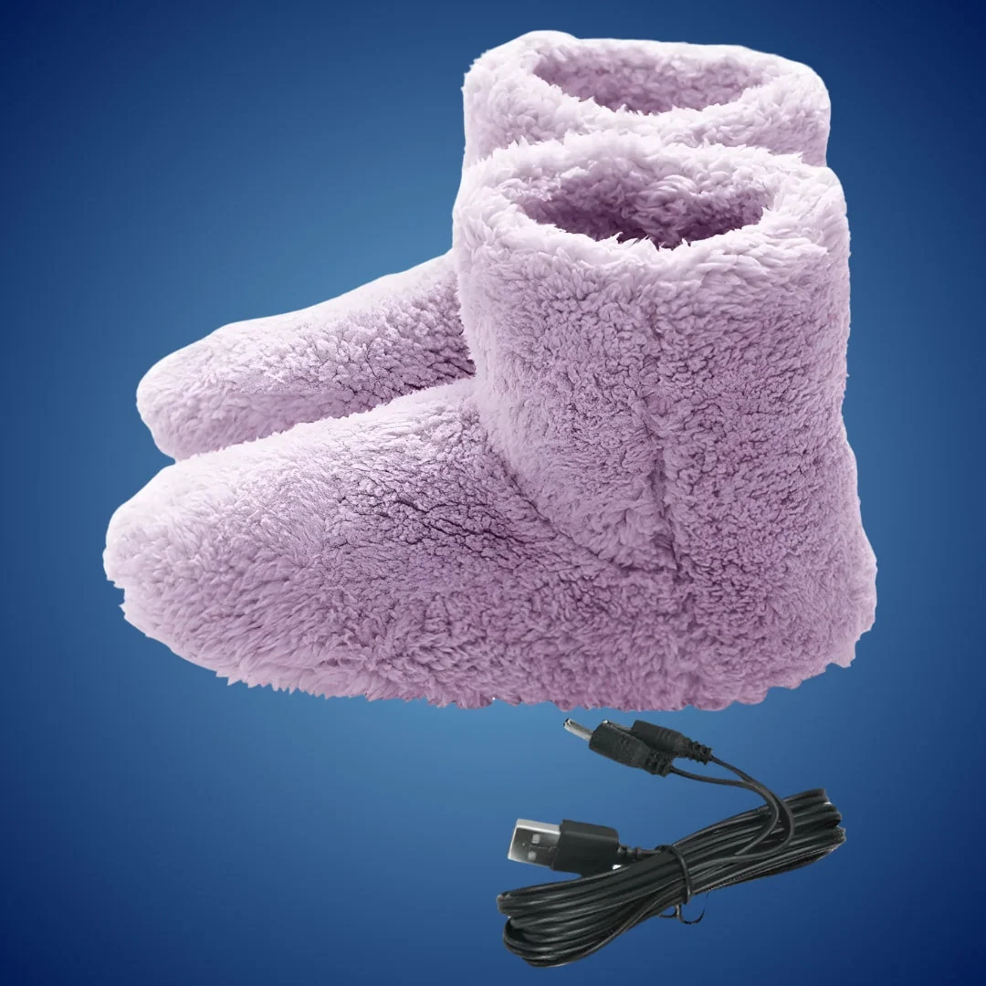 HeatComfort | Electric Heated Slippers – Soft Fleece – USB Charging – Soothes Cold Feet