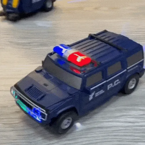 Transforming Robot Car changing from police car to robot