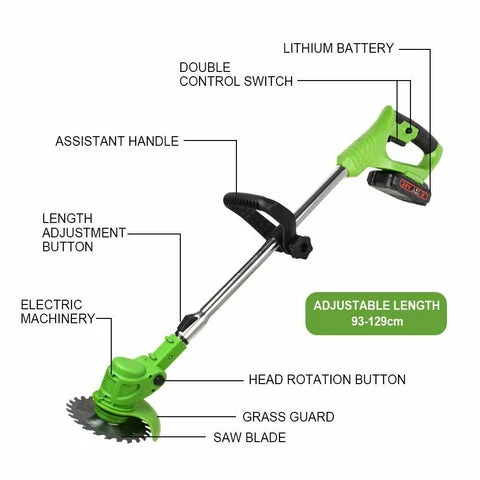 Cordless Grass Trimmer | 24V Electric Weed Eater With 6-Inch Blade