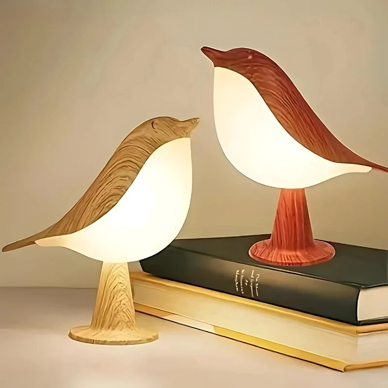 Soothing functional LED lamp with bird-shaped scent diffuser - one-touch function