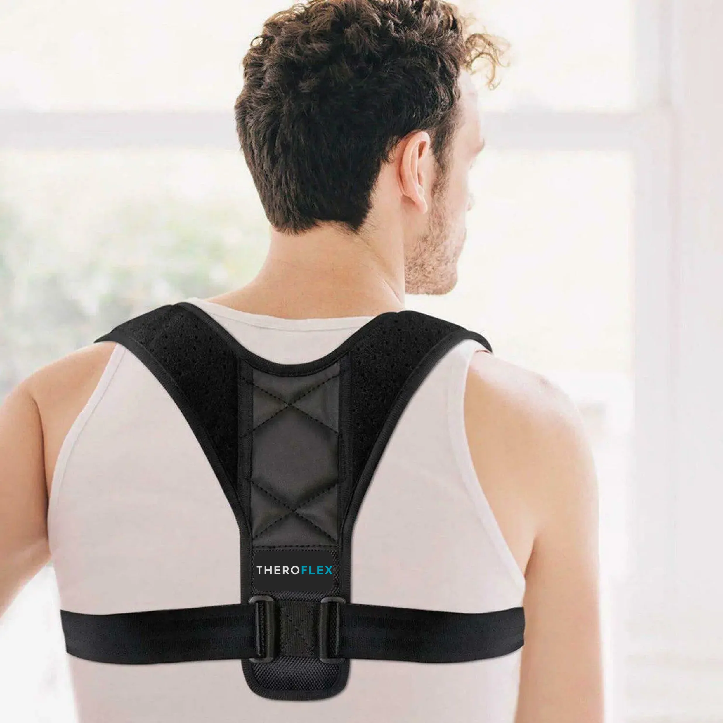 © Premium Back Brace Posture Corrector Support: One Size Fits All