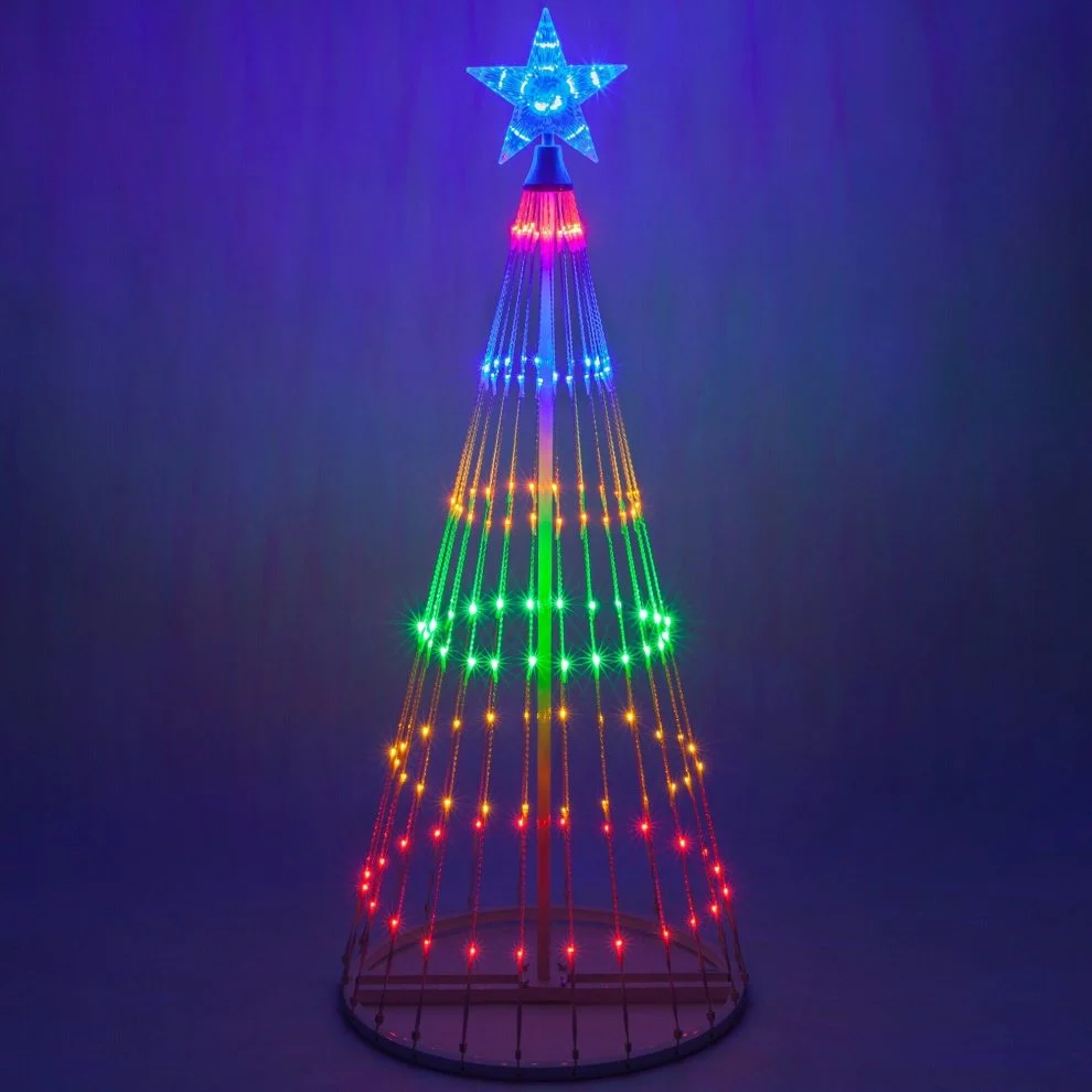 Multicolor LED Animated Outdoor Christmas Tree Lightshow - 150 Lights