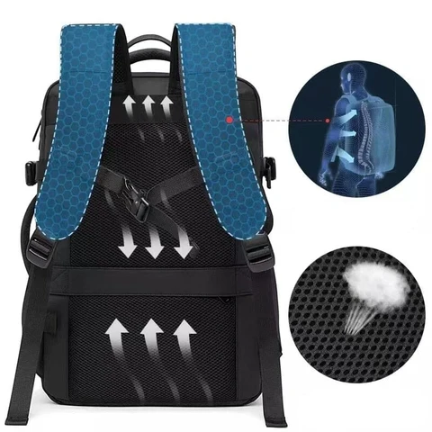 Cabin Airplane Travel Backpack, Expandable Business Style (USB)